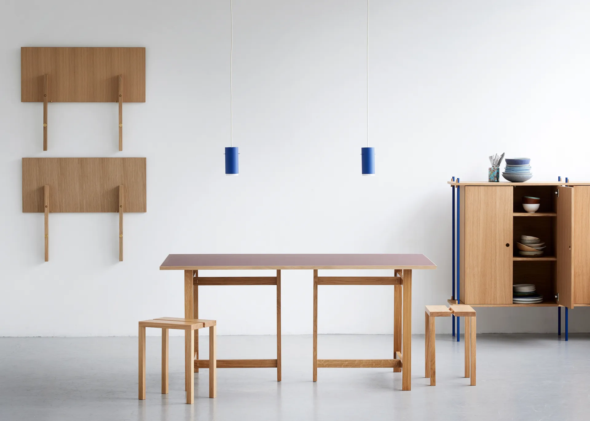 Moebe ορθογώνια τραπεζαρία, Burgundy, 220x90 cm MOEBE