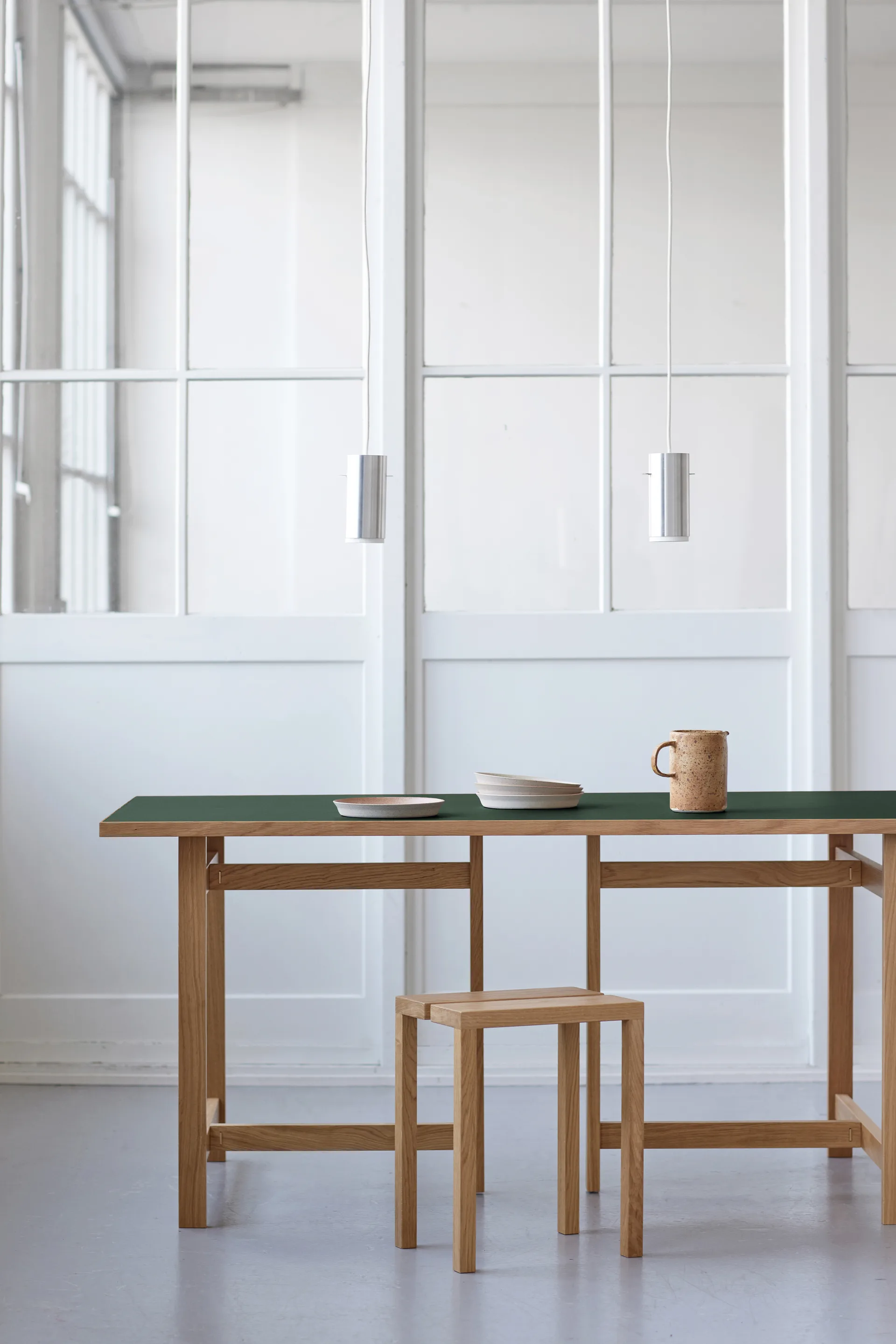 Moebe ορθογώνια τραπεζαρία, Green, 220x90 cm MOEBE