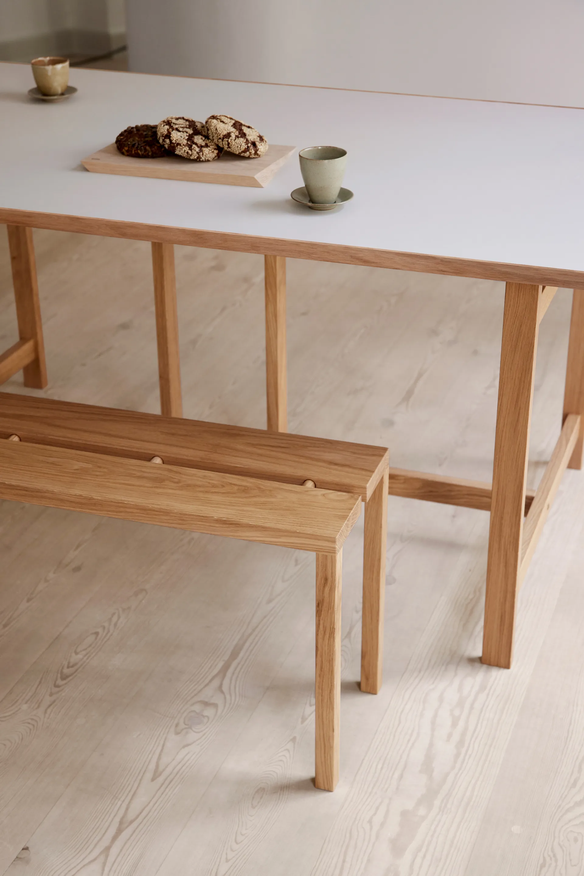 Moebe ορθογώνια τραπεζαρία, Light grey, 220x90 cm MOEBE