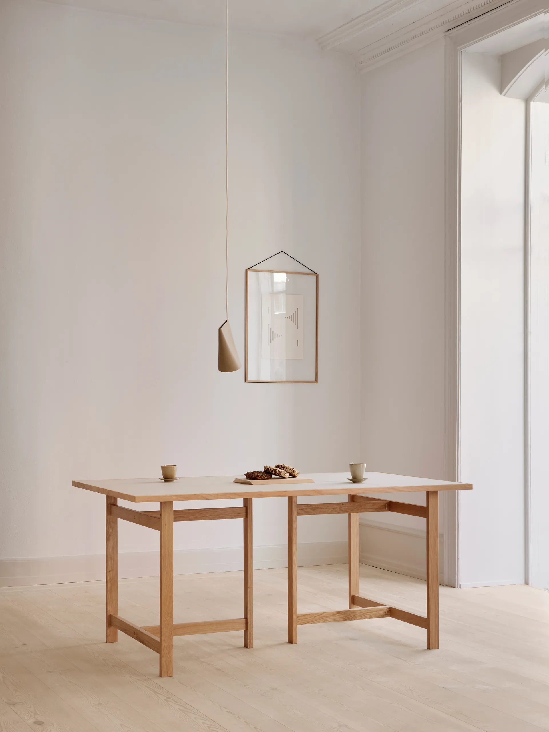 Moebe ορθογώνια τραπεζαρία, Light grey, 220x90 cm MOEBE