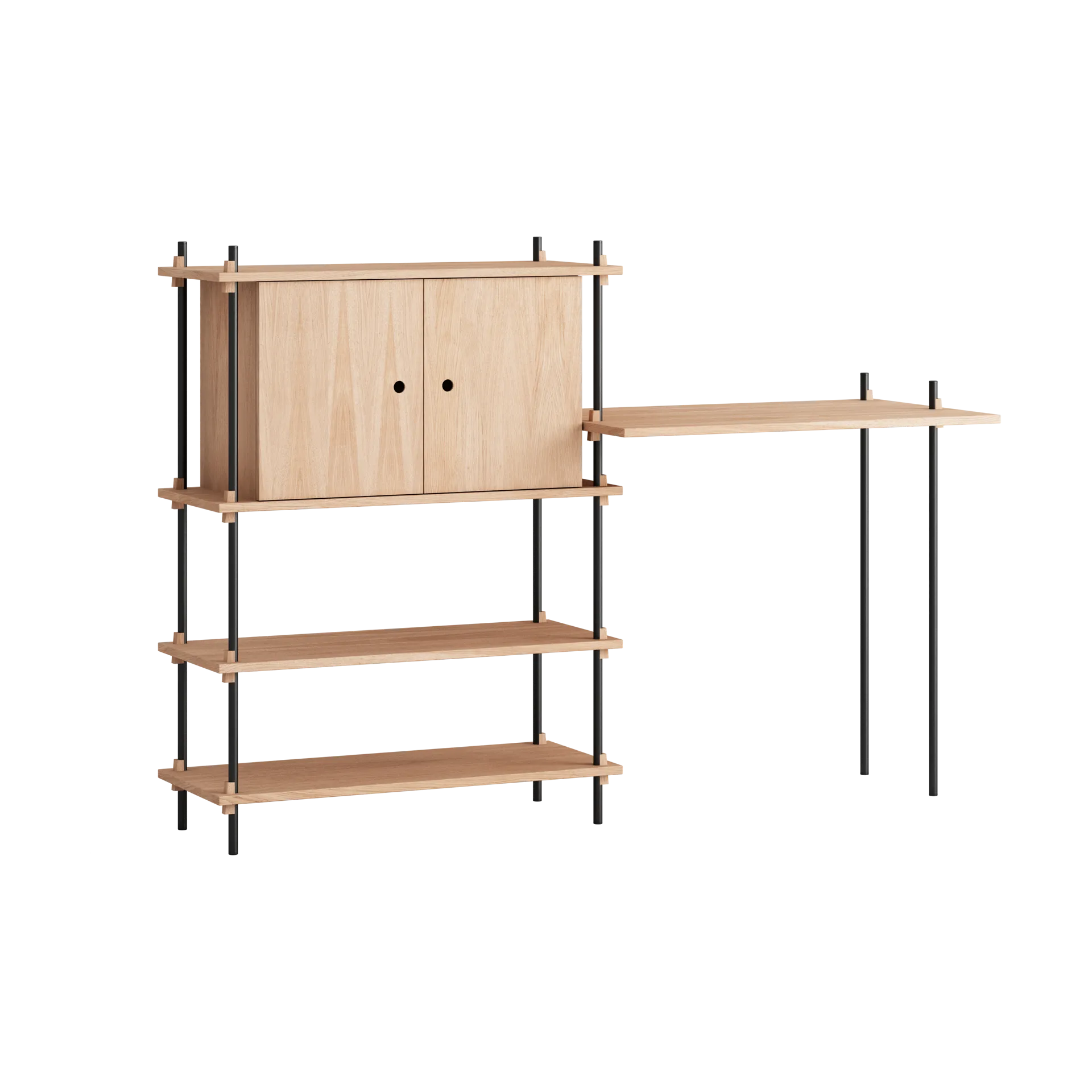 Σύστημα ραφιών, Moebe, s.115.2.D, Δρυς-μαύρο MOEBE