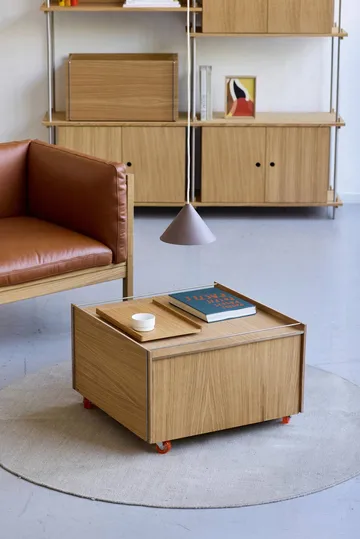 Moebe Storage Chest τραπεζάκι σαλονιού με αποθηκευτικό χώρο - Λαδωμένη δρυς-Μαύρο, 60x61x38.2 cm - MOEBE