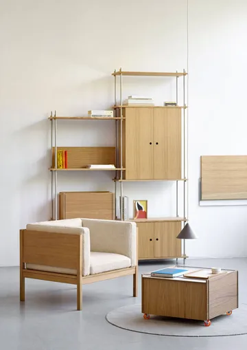 Moebe Storage Chest τραπεζάκι σαλονιού με αποθηκευτικό χώρο - Λαδωμένη δρυς-Μαύρο, 60x61x38.2 cm - MOEBE