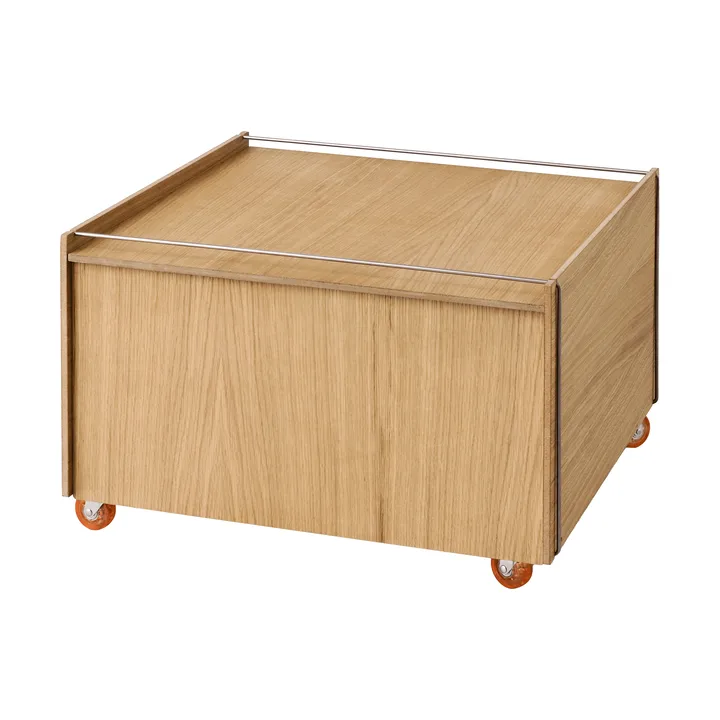 Moebe Storage Chest τραπεζάκι σαλονιού με αποθηκευτικό χώρο - Λαδωμένη δρυς-ανοξείδωτο ατσάλι, 60x61x38.2 cm - MOEBE