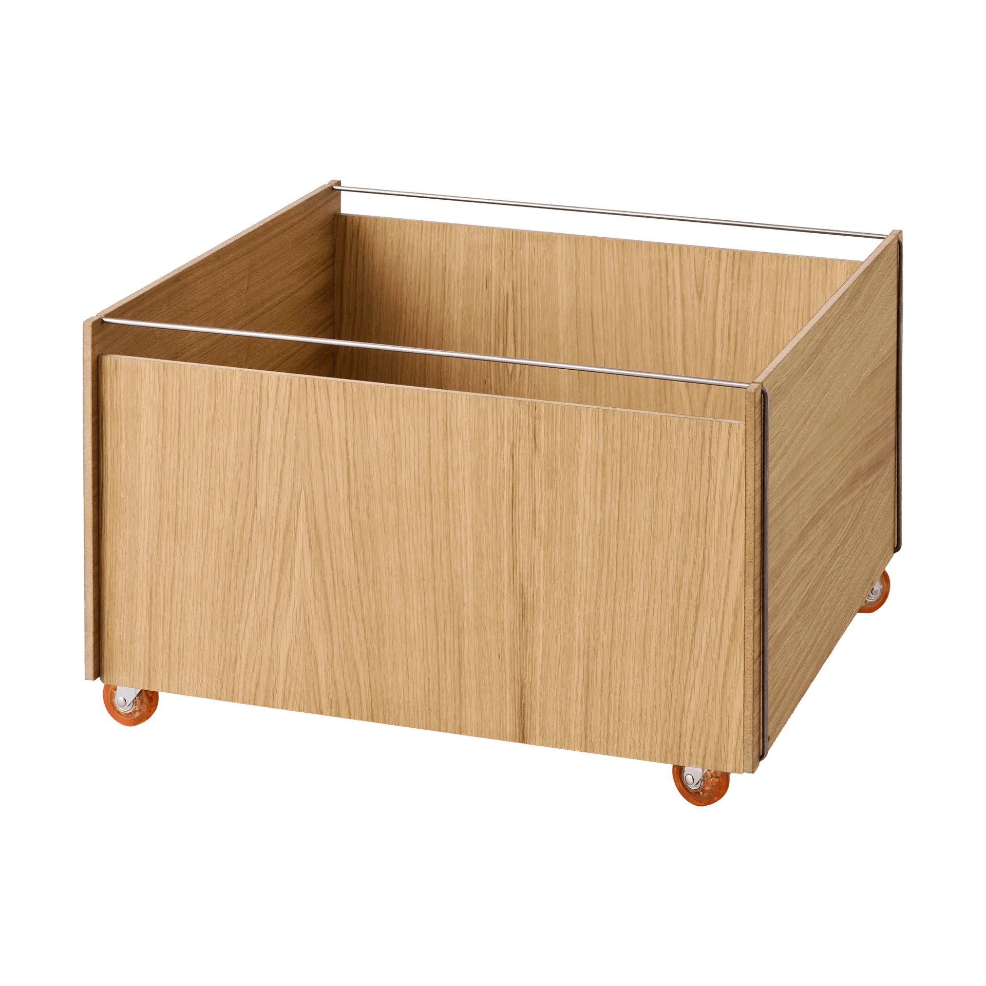 Moebe Storage Chest τραπεζάκι σαλονιού με αποθηκευτικό χώρο, Λαδωμένη δρυς-ανοξείδωτο ατσάλι, 60x61x38.2 cm MOEBE