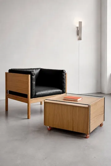 Moebe Storage Chest τραπεζάκι σαλονιού με αποθηκευτικό χώρο - Λαδωμένη δρυς-ανοξείδωτο ατσάλι, 60x61x38.2 cm - MOEBE