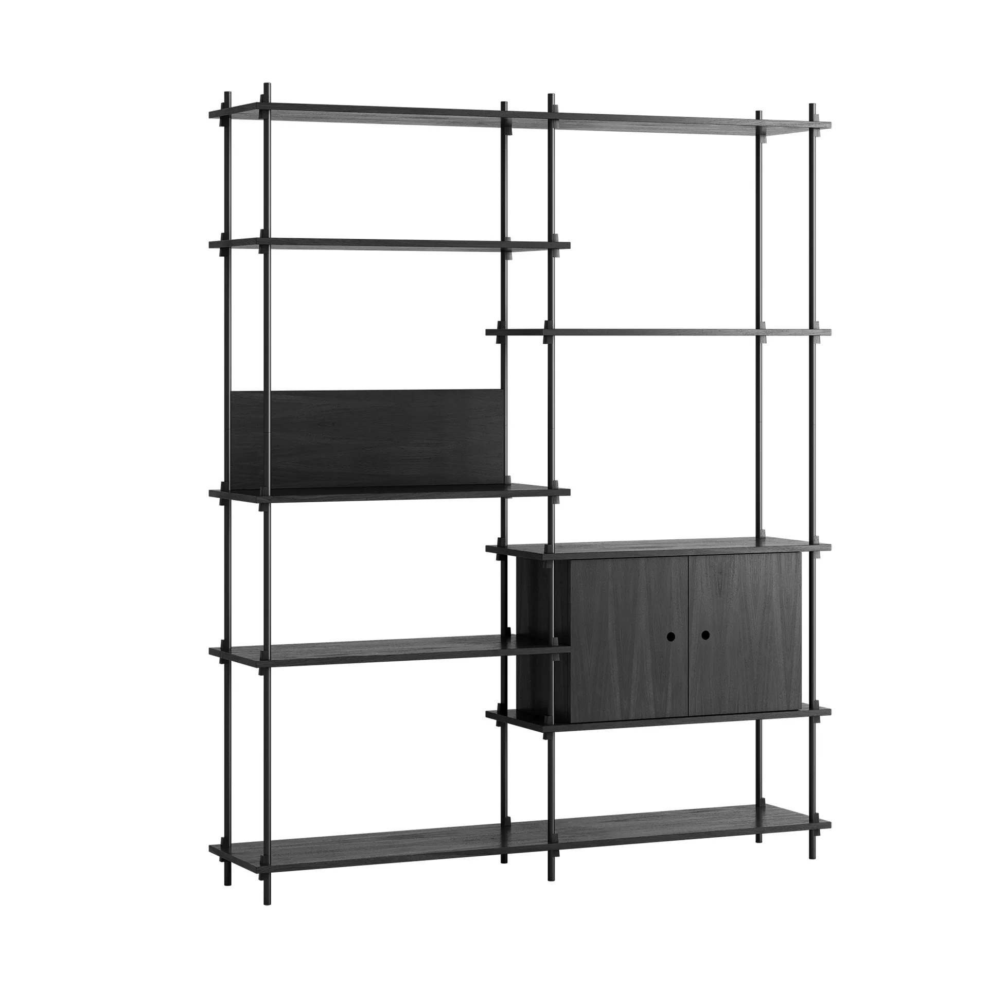 Shelving System ράφι με ντουλάπι, Μαύρο, 163x200x35 cm, S.200.2.C MOEBE