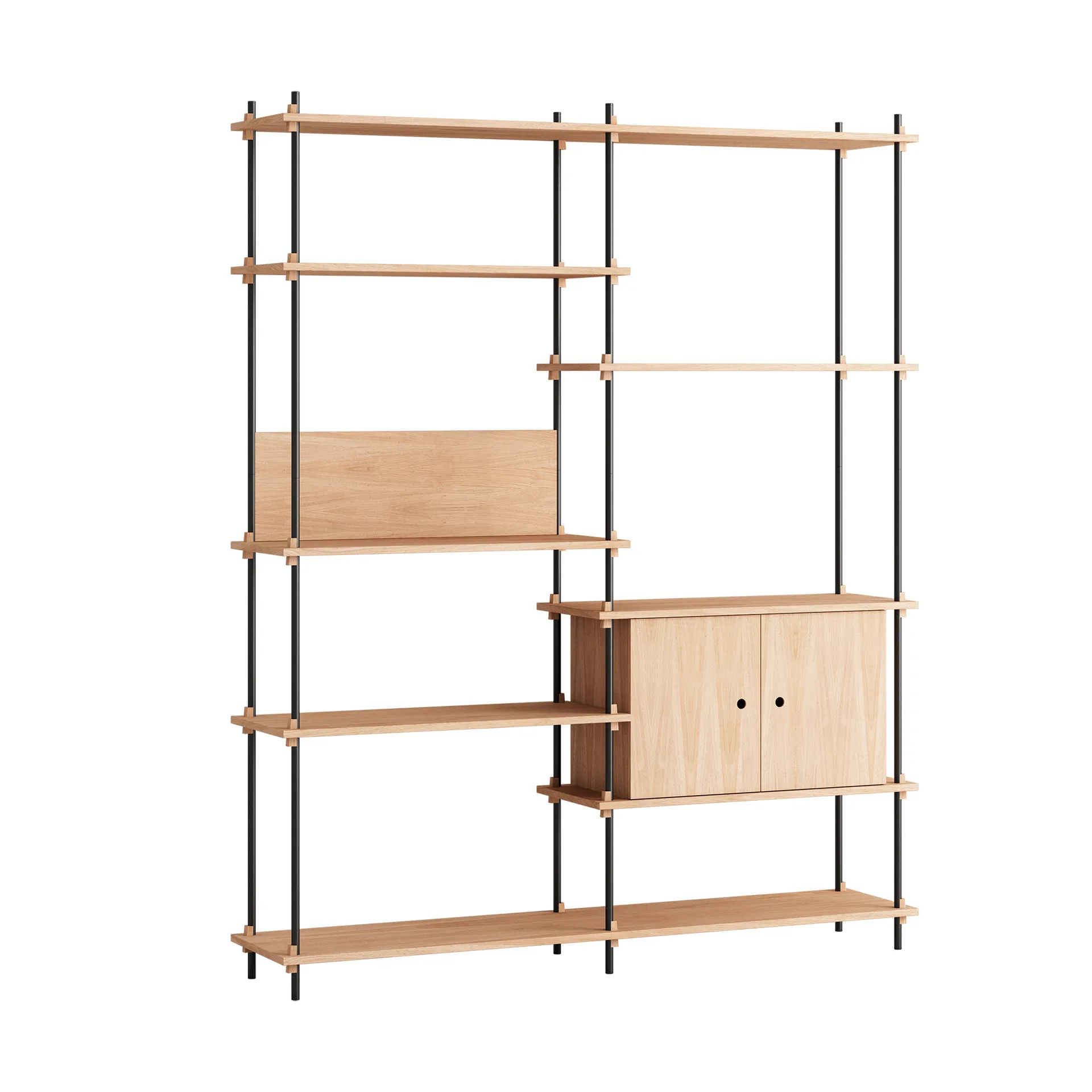 Shelving System ράφι με ντουλάπι, Δρυς-black, 163x200x35 εκ., S.200.2.C MOEBE