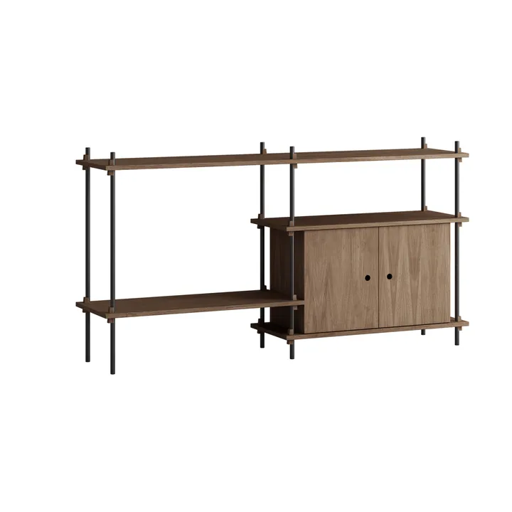 Shelving System ράφι με ντουλάπι - Καπνιστή δρυς-black, 163x85x35 εκ., S.85.2.C - MOEBE
