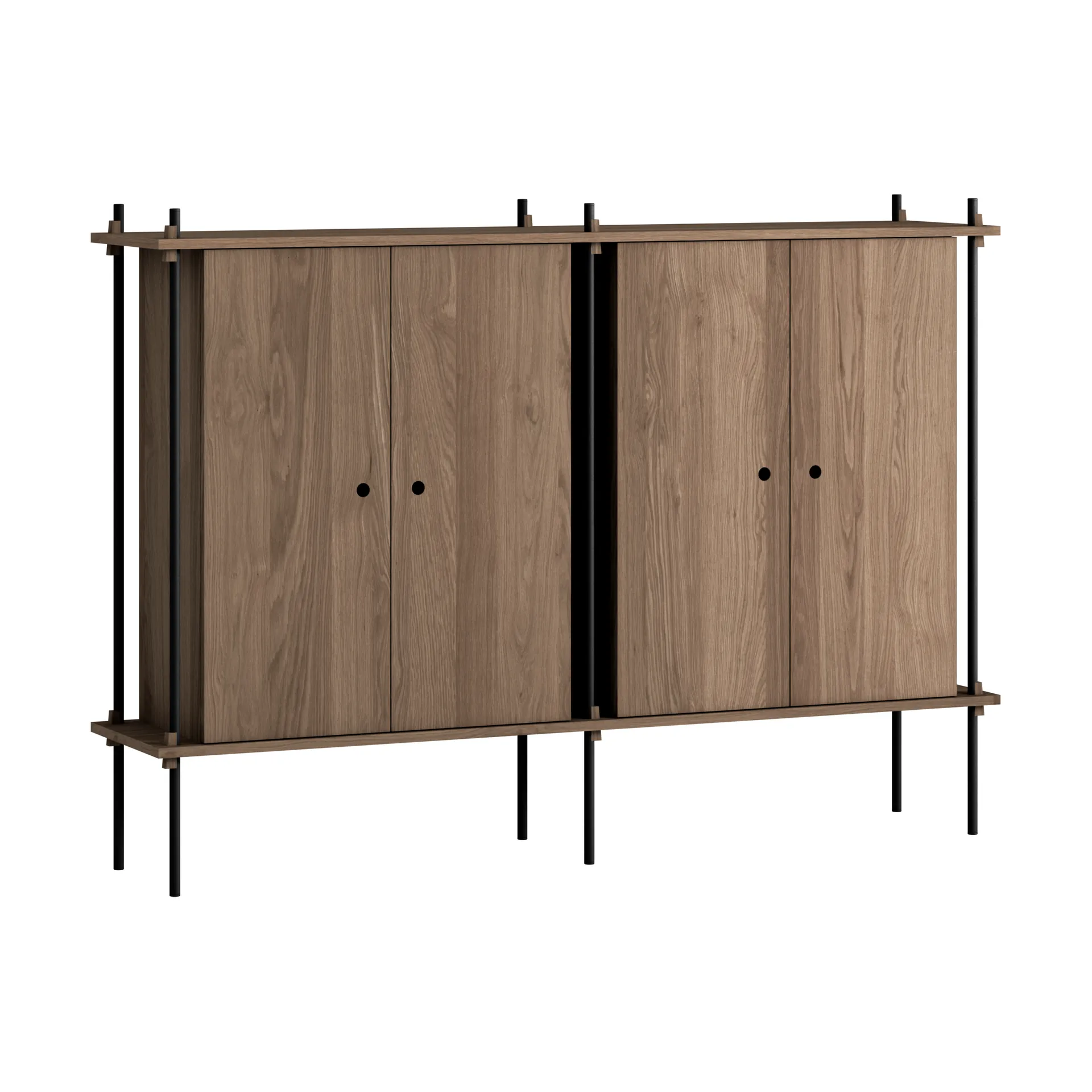 Shelving System Cabinet ντουλάπι, Καπνισμένη δρυς-black, 163x115x35 cm, S.115.2.E MOEBE