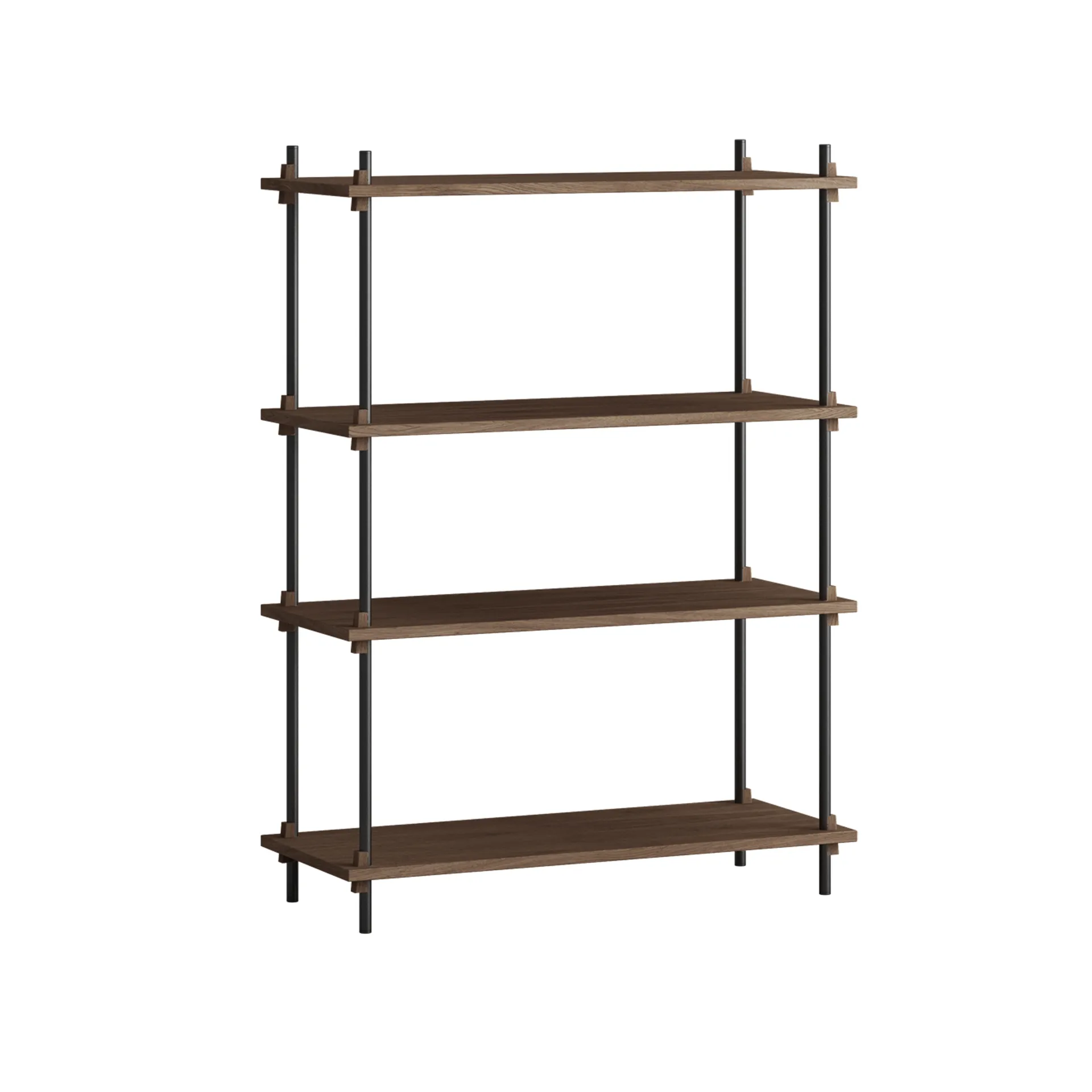 Shelving System classic ράφι, Καπνισμένη δρυς-black, 86x115x35 εκ., S.115.1.A MOEBE