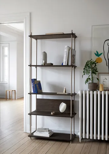 Shelving System classic ράφι - Καπνισμένη δρυς-black, 86x200x35 cm, S.200.1.A - MOEBE