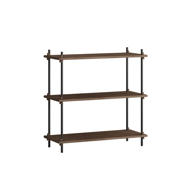 Shelving System classic ράφι - Καπνισμένη δρυς-black, 86x85x35 cm, S.85.1.A - MOEBE