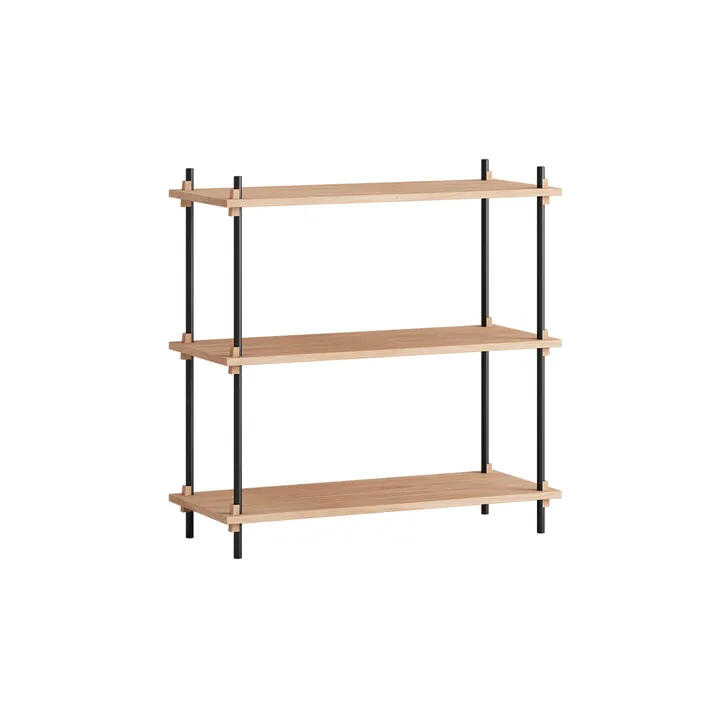 Shelving System classic ράφι - Δρυς-black, 86x85x35 εκ., S.85.1.A - MOEBE