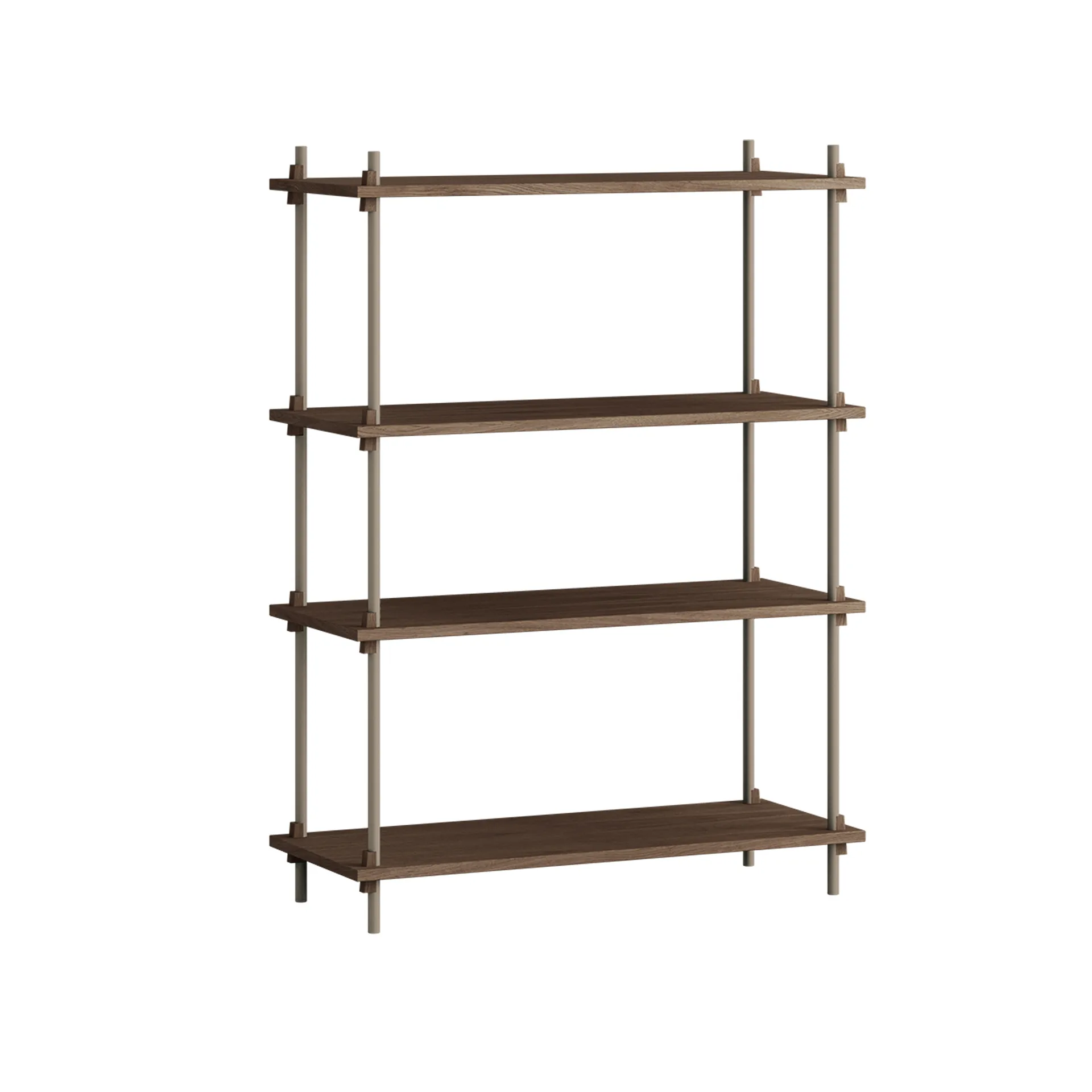Shelving System classic ράφι, Καπνισμένη δρυς-warm grey, 86x115x35 cm, S.115.1.A MOEBE