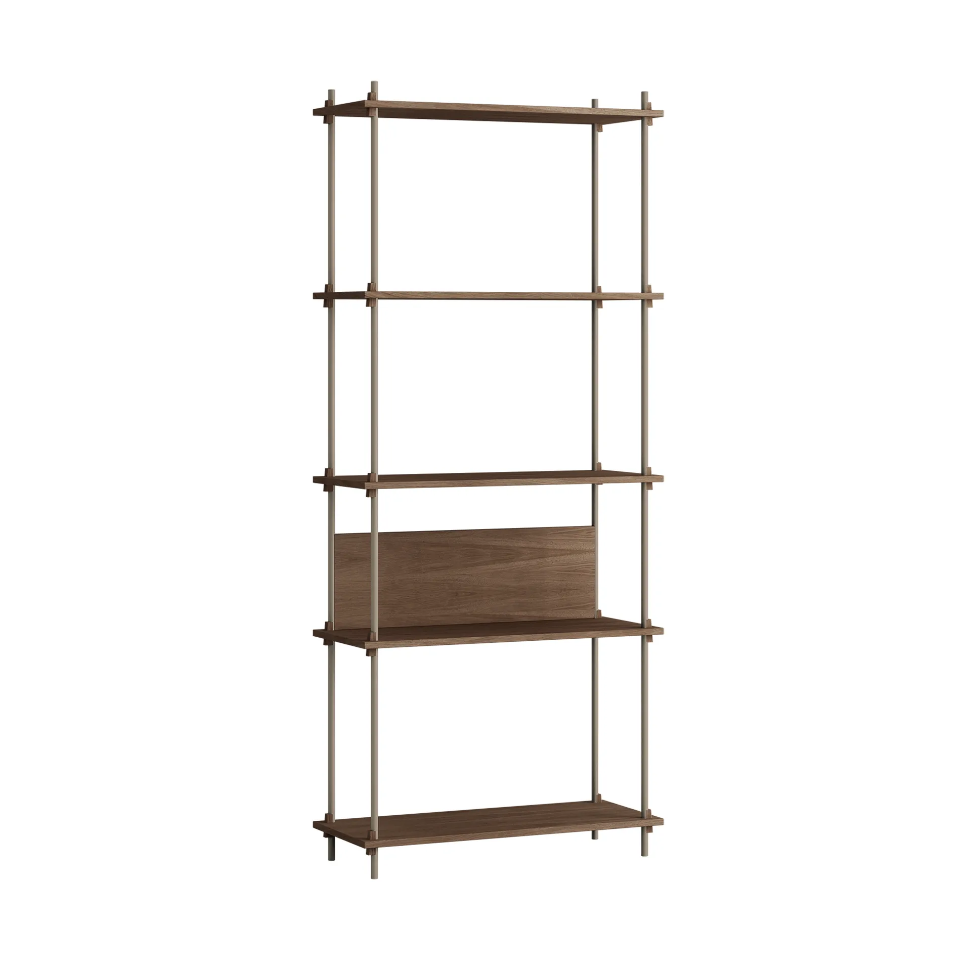 Shelving System classic ράφι, Καπνισμένη δρυς-warm grey, 86x200x35 cm, S.200.1.A MOEBE