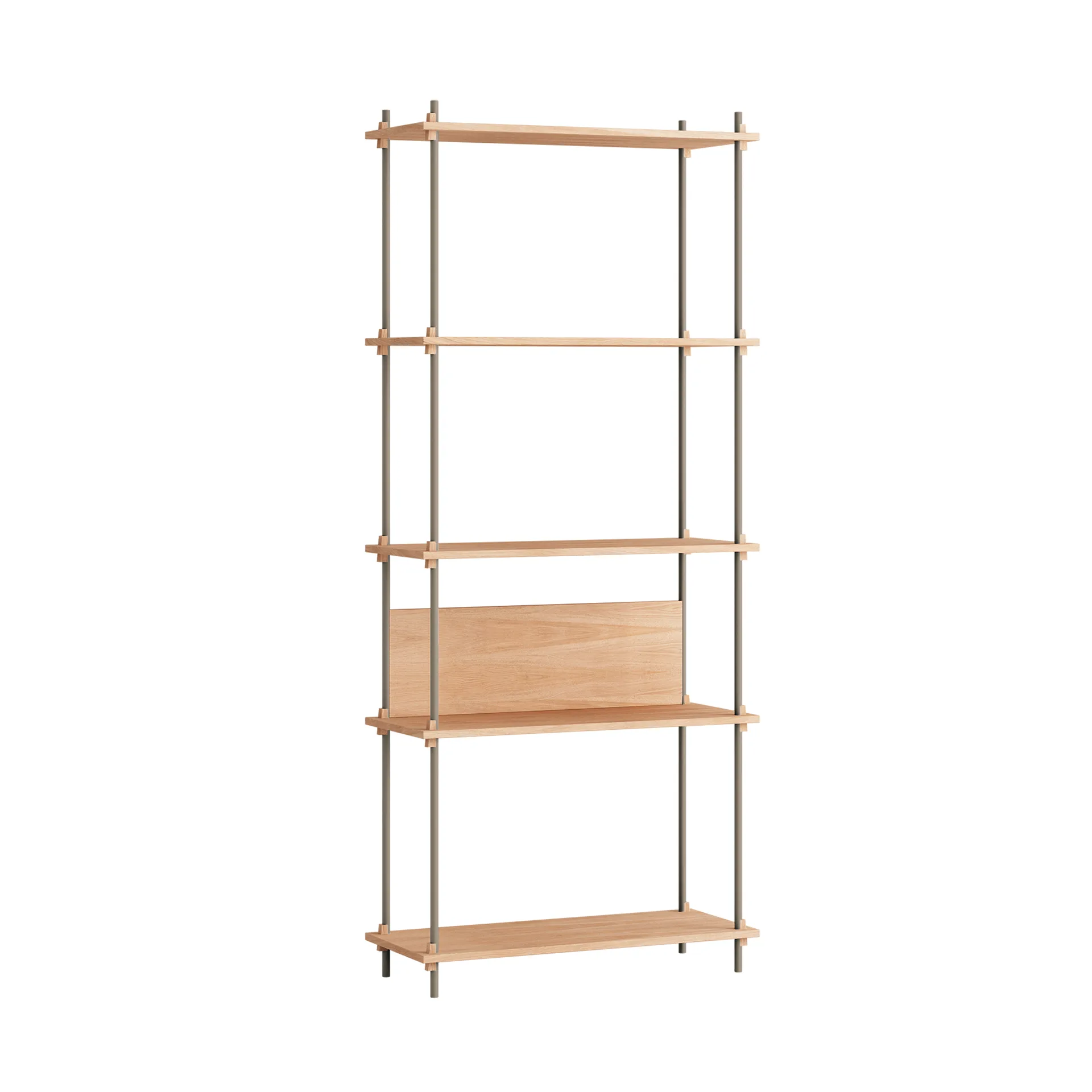 Shelving System classic ράφι, Δρυς-warm grey, 86x200x35 εκ., S.200.1.A MOEBE