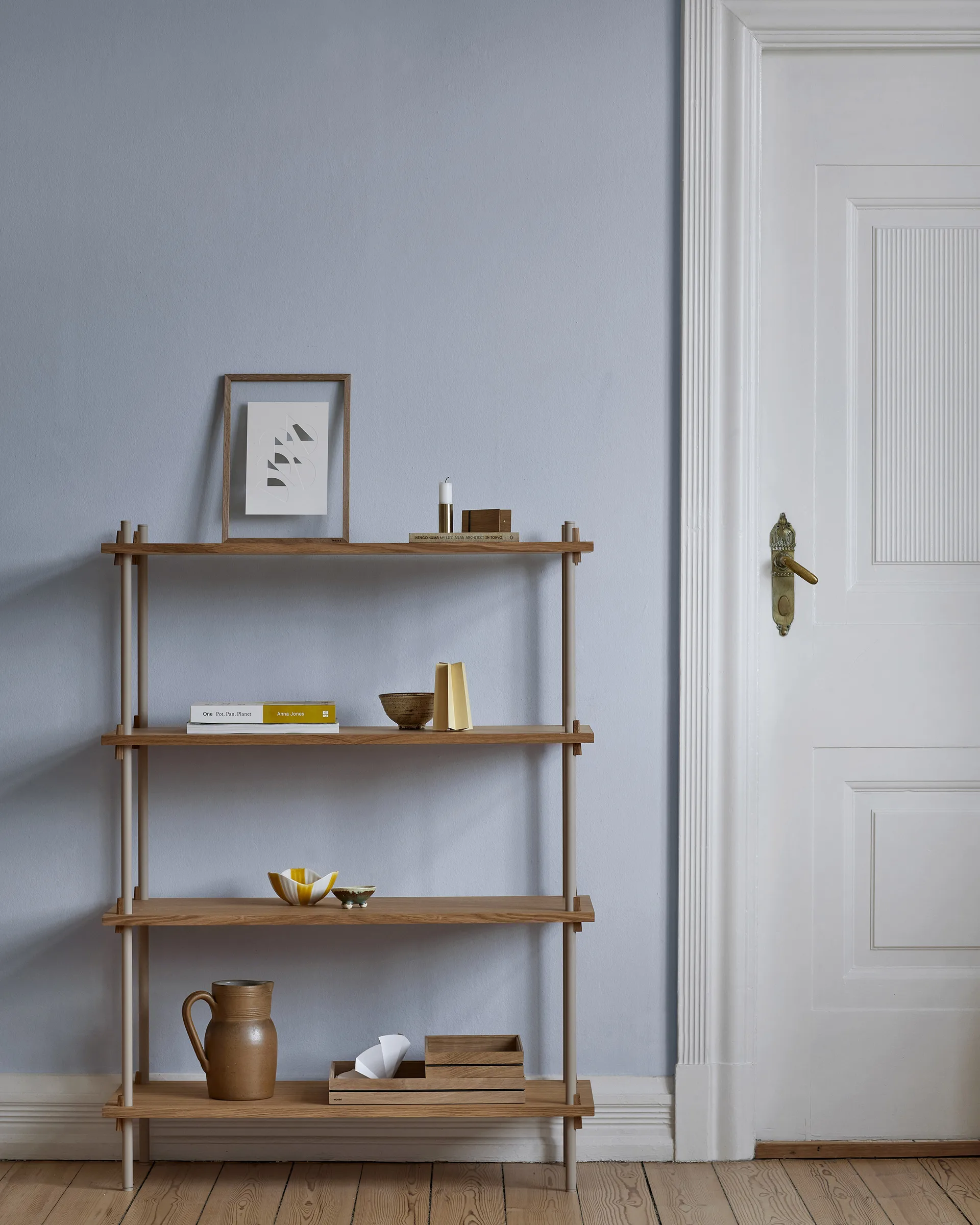 Shelving System classic ράφι, Δρυς-white, 86x200x35 cm, S.200.1.A MOEBE