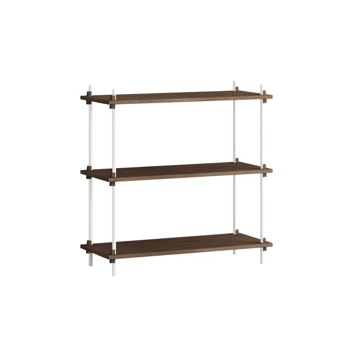 Shelving System classic ράφι - Καπνισμένη δρυς-white, 86x85x35 cm, S.85.1.A - MOEBE