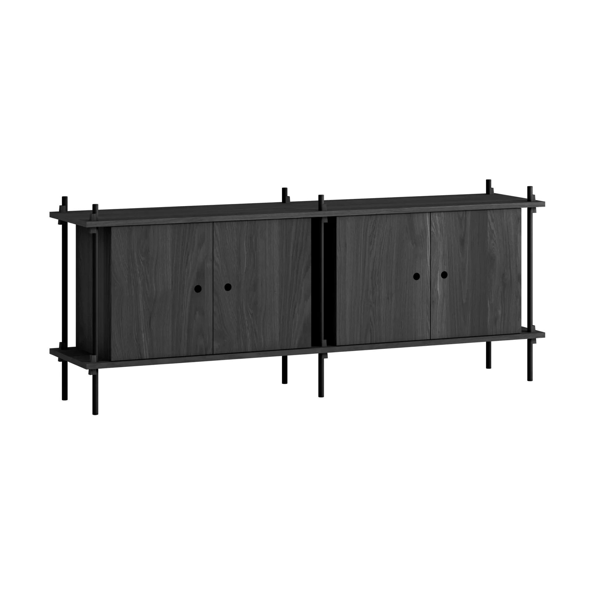 Shelving System sideboard, Μαύρο, 163x65x35 cm, S.65.2.D MOEBE