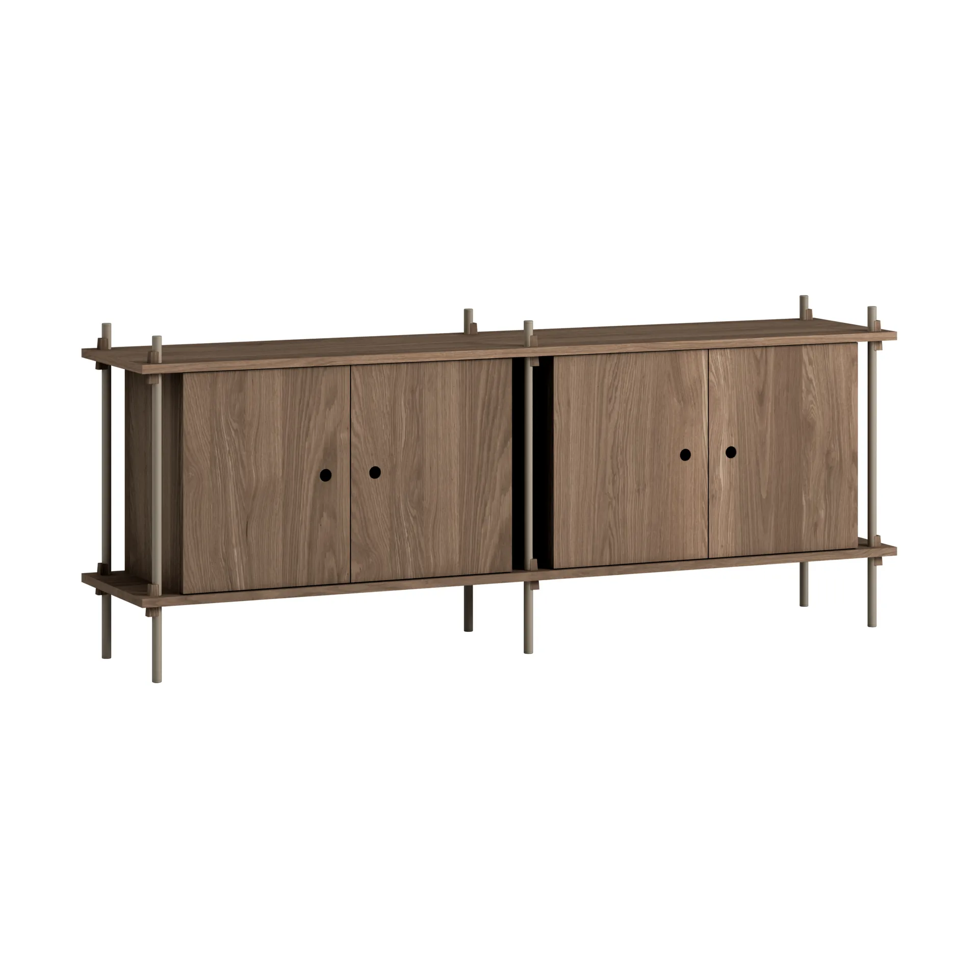 Shelving System sideboard, Καπνισμένη δρυς-black, 163x65x35 cm, S.65.2.D MOEBE