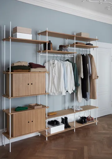 Shelving System ράφι με ντουλάπι - Δρυς-warm grey, 163x200x35 cm, S.200.2.C - MOEBE