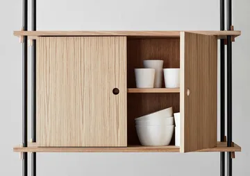 Shelving System ράφι με ντουλάπι - Δρυς-warm grey, 163x200x35 cm, S.200.2.C - MOEBE