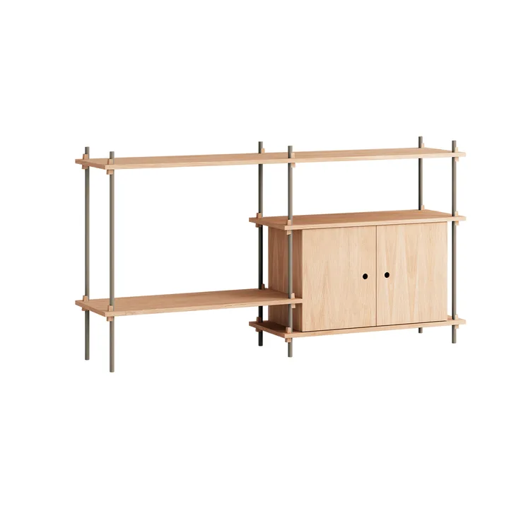 Shelving System ράφι με ντουλάπι - Δρυς-warm grey, 163x85x35 cm, S.85.2.C - MOEBE