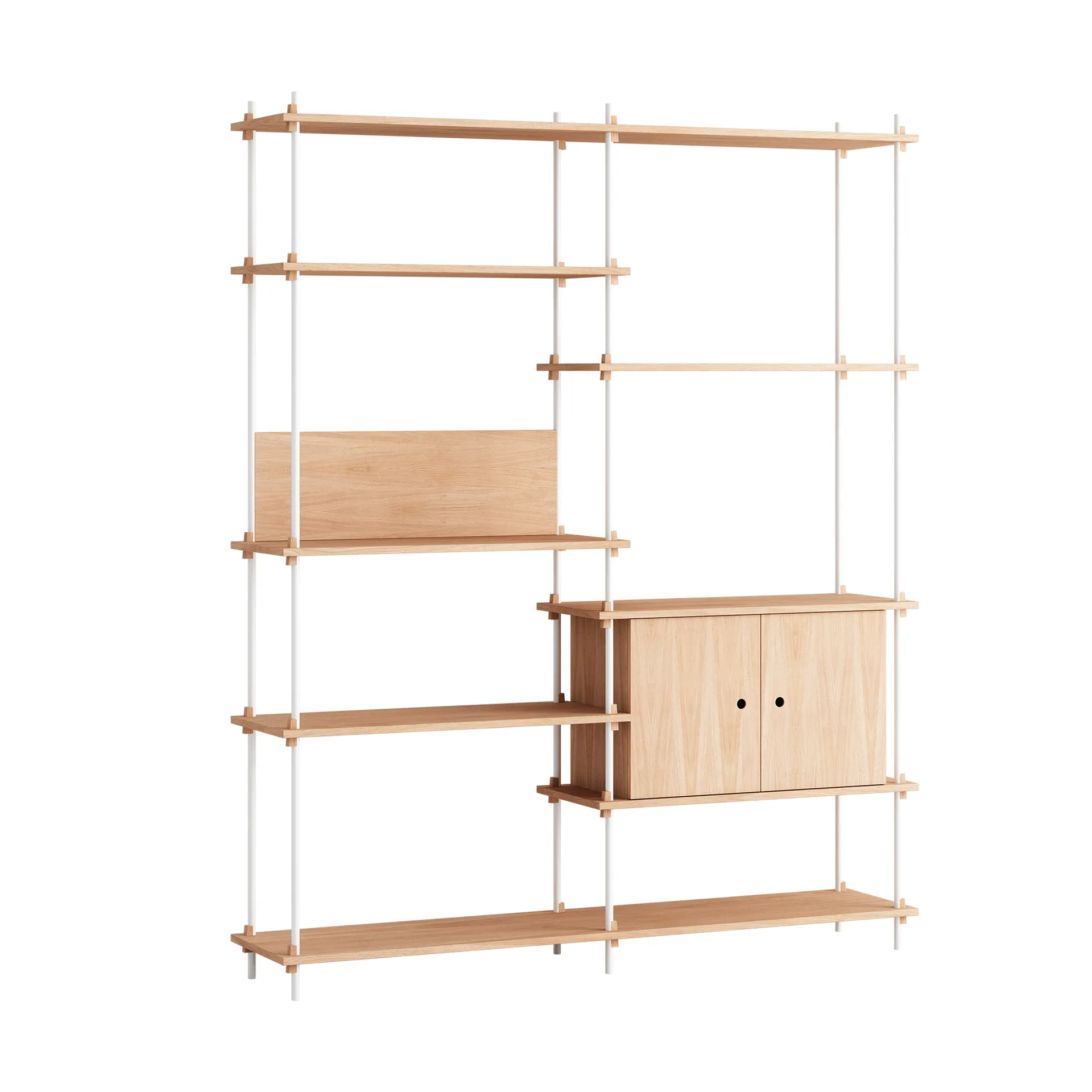 Shelving System ράφι με ντουλάπι, Δρυς-white, 163x200x35 cm, S.200.2.C MOEBE