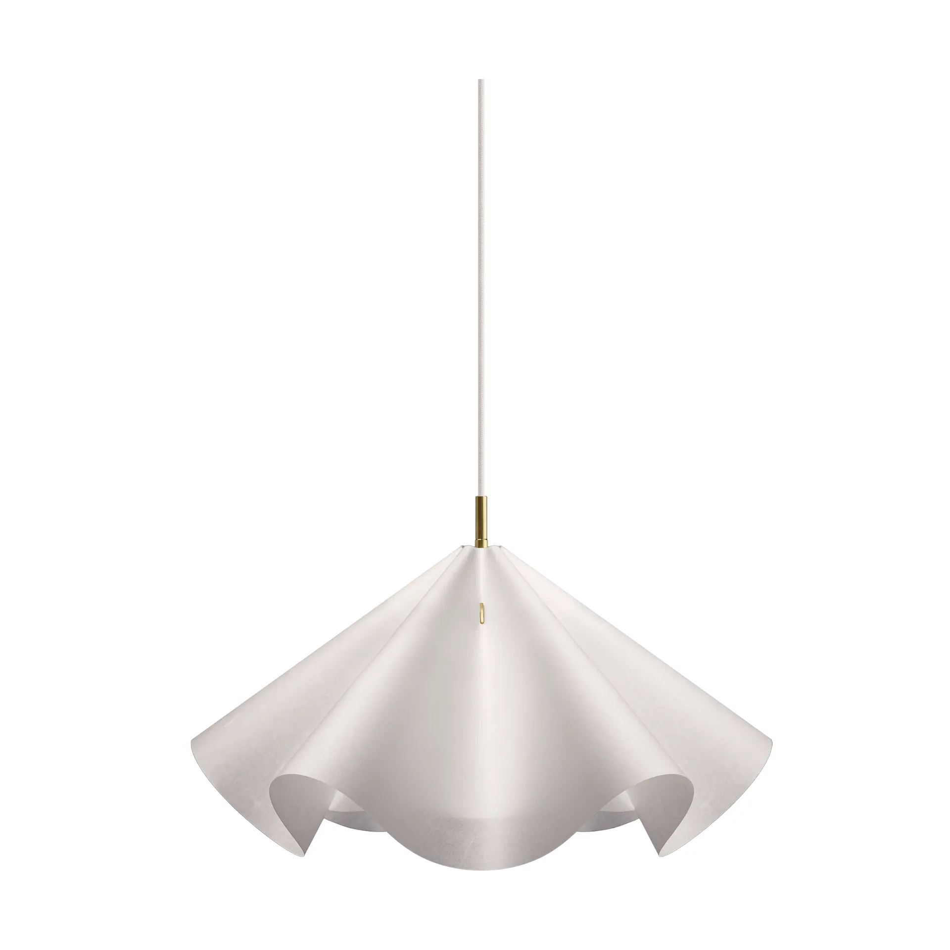 Sinuate κρεμαστό φωτιστικό, White-brass, medium Ø60x30 εκ. MOEBE