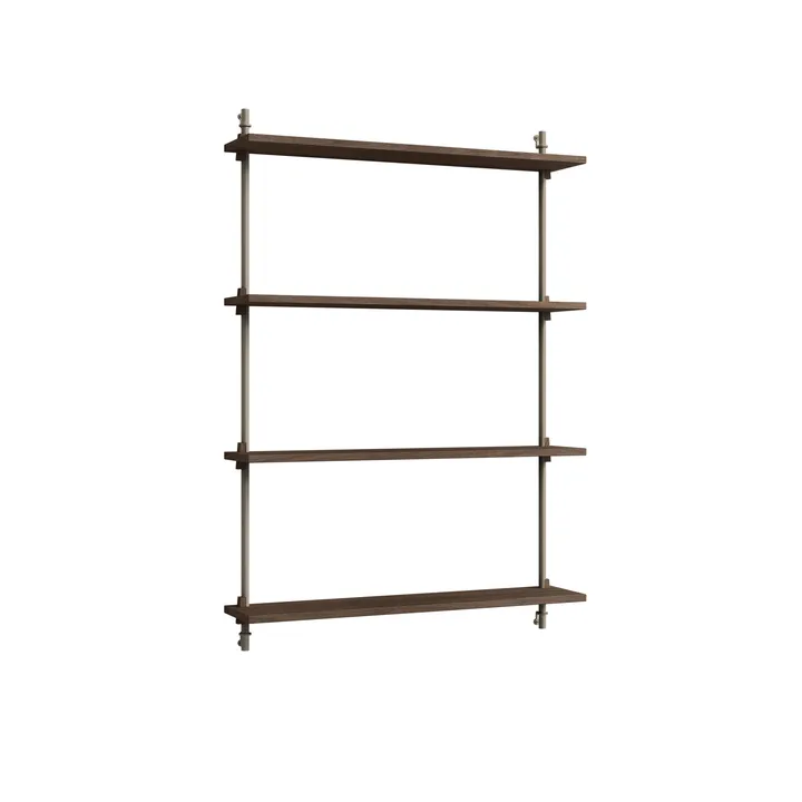 Wall Shelving ραφιέρα τοίχου - Καπνισμένη δρυς-warm grey, 92x115x17,5 cm, WS.115.1 - MOEBE