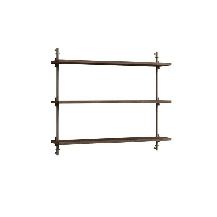 Wall Shelving ραφιέρα τοίχου - Καπνισμένη δρυς-warm grey, 92x65x17,5 cm, WS.65.1 - MOEBE