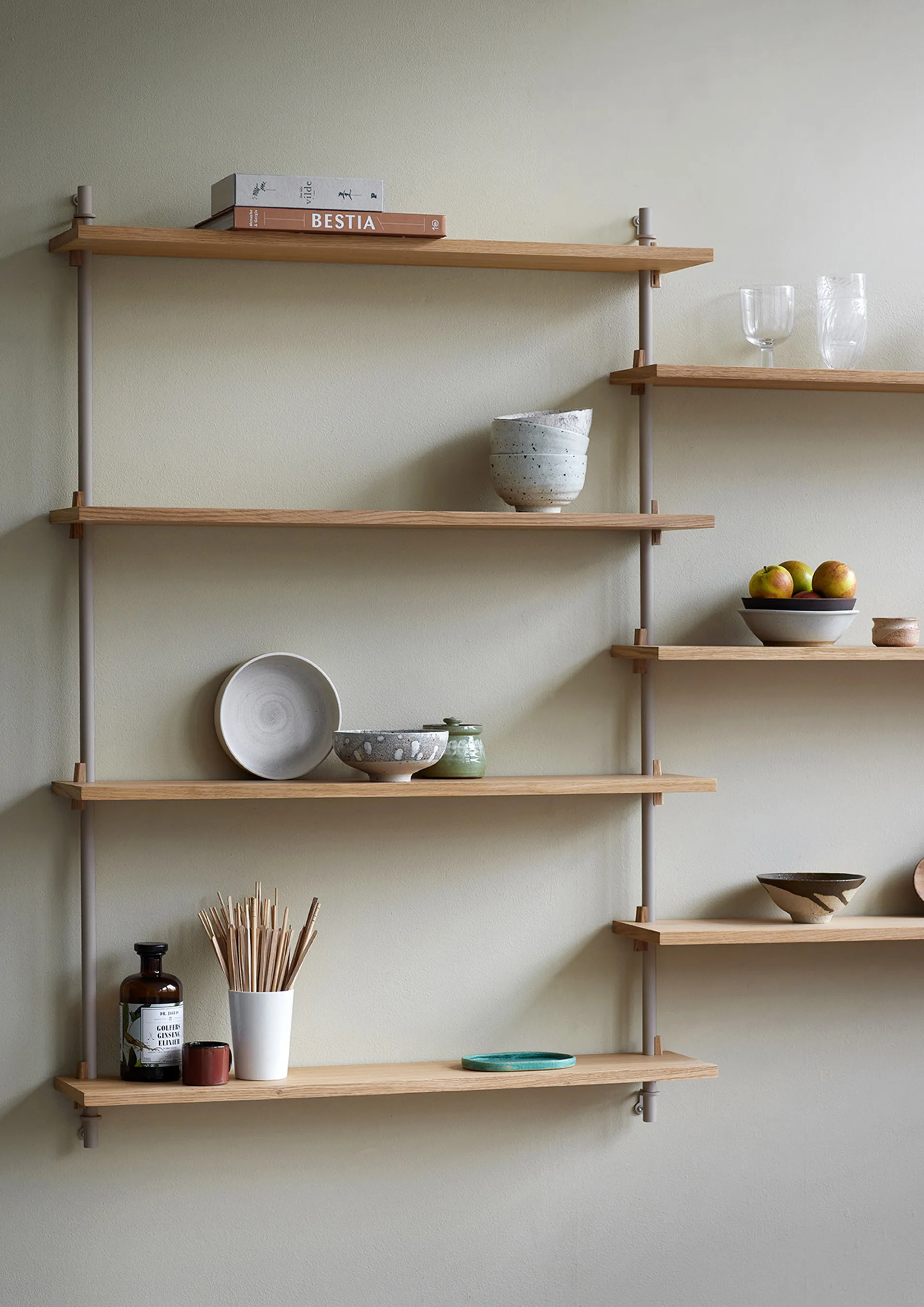 Wall Shelving ραφιέρα τοίχου, Δρυς-warm grey, 92x85x17,5 cm, WS.85.1 MOEBE