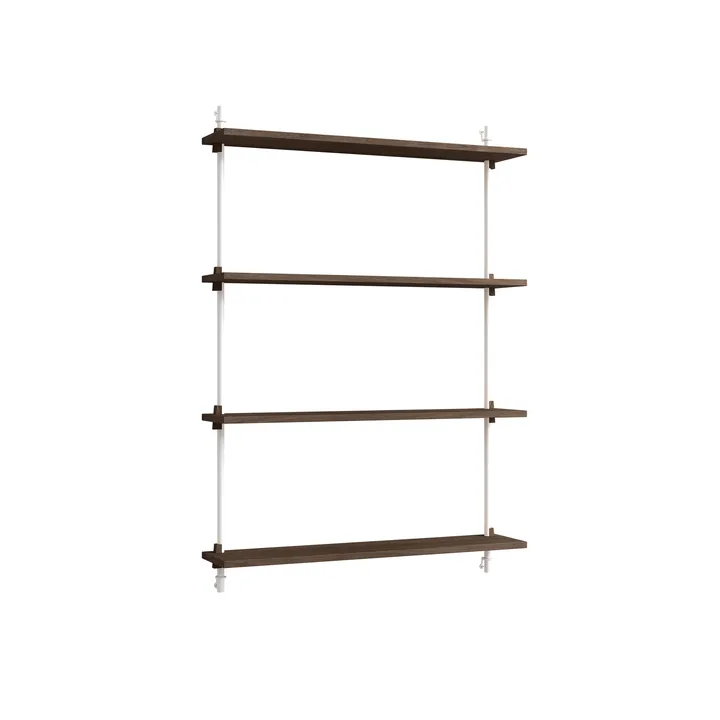 Wall Shelving ραφιέρα τοίχου - Καπνιστή δρυς-white, 92x115x17,5 cm, WS.115.1 - MOEBE