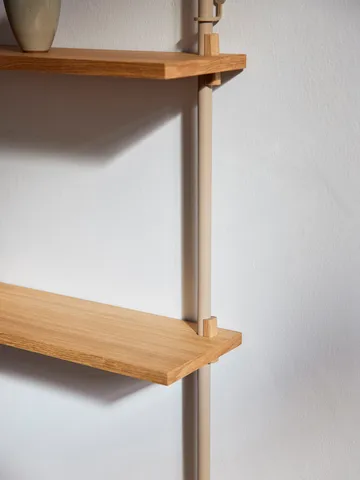 Wall Shelving ραφιέρα τοίχου - Καπνιστή δρυς-white, 92x115x17,5 cm, WS.115.1 - MOEBE