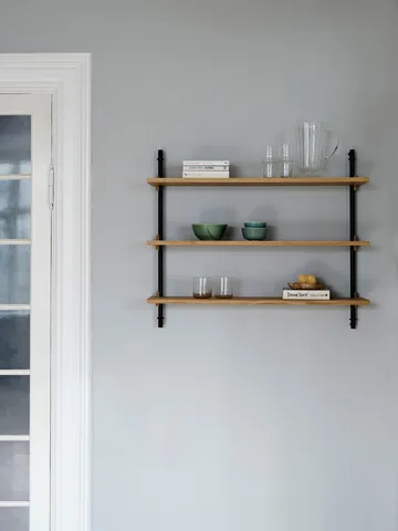 Wall Shelving ραφιέρα τοίχου - Καπνιστή δρυς-white, 92x115x17,5 cm, WS.115.1 - MOEBE