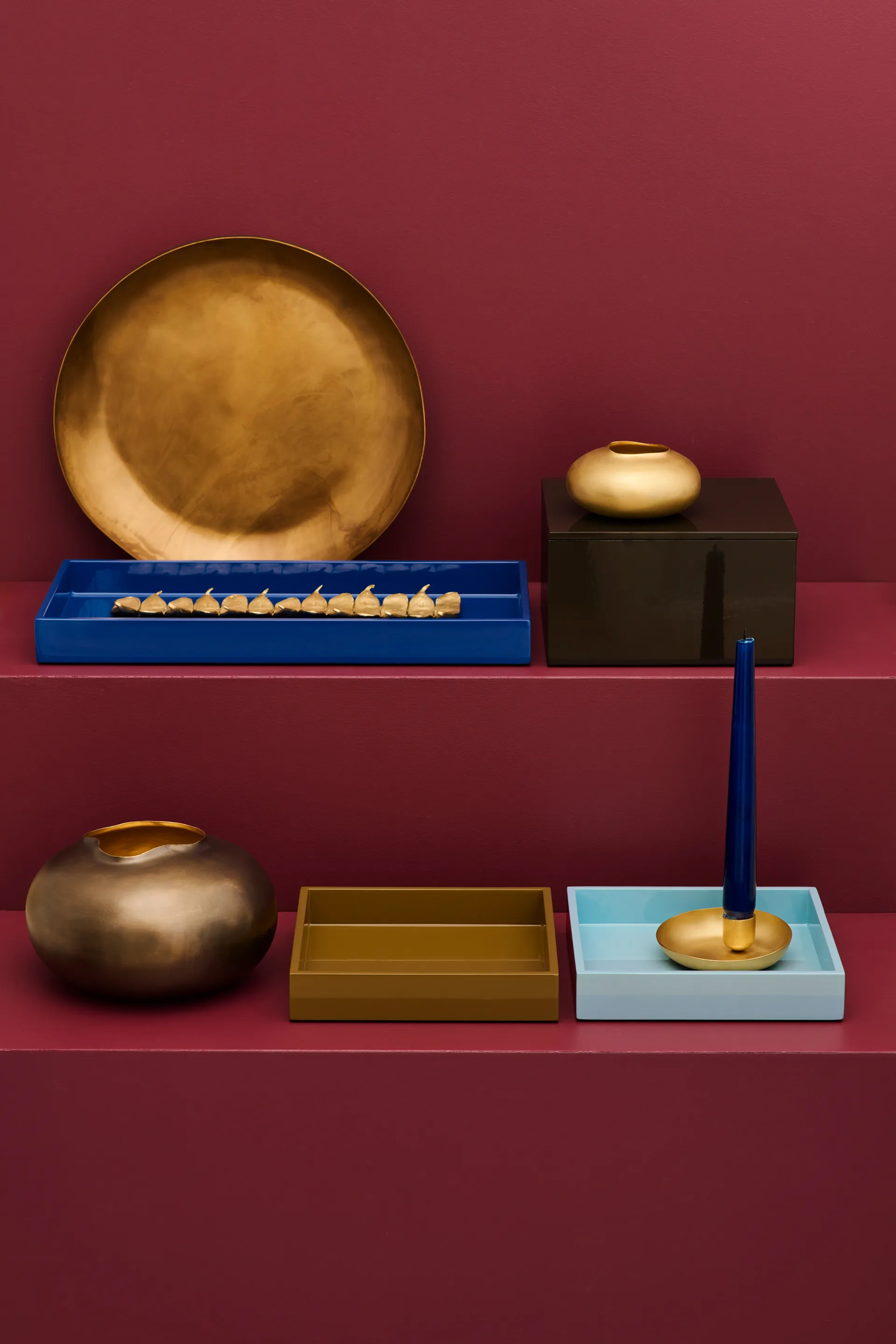 Lux λουστραρισμένος διακοσμητικός δίσκος 19x19x3,5 εκ., Powder blue Mojoo