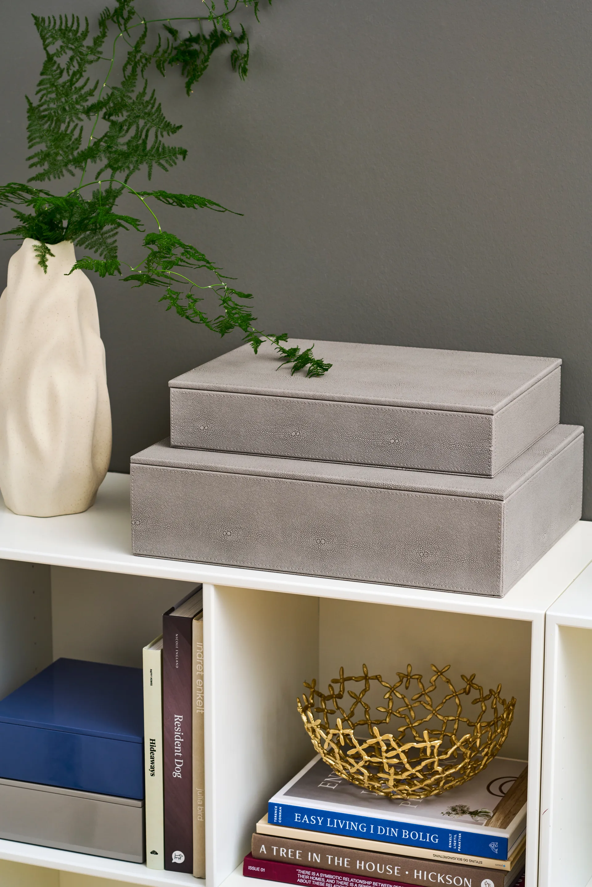 Lux λακαρισμένο κουτί αποθήκευσης 19x19x7 εκ., Ultramarin Mojoo