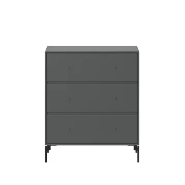 Συρταριέρα Carry - ανθρακί 04, μαύρα λακαρισμένα πόδια - Montana