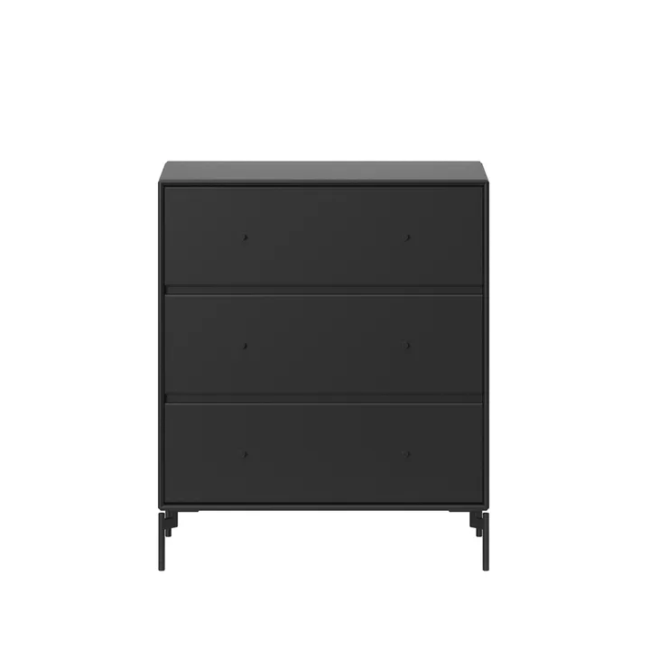 Συρταριέρα Carry - black 05, μαύρα λακαρισμένα πόδια - Montana