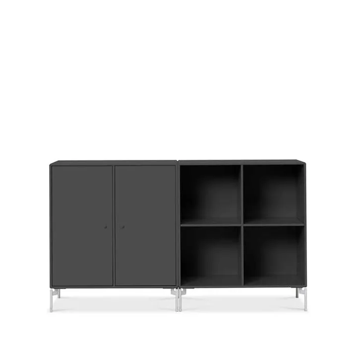 Pair sideboard - anthracite 04, χρωμιωμένα πόδια - Montana