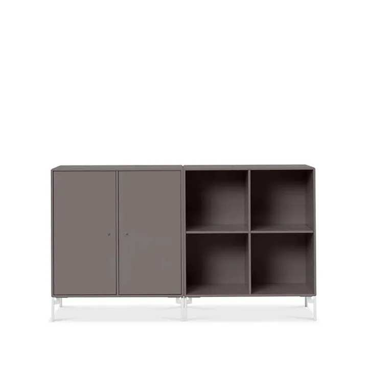 Pair sideboard - coffee 35, λευκά βαμμένα πόδια - Montana