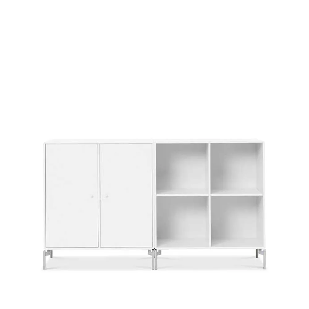 Pair sideboard, new white 101, χρωμέ πόδια Montana