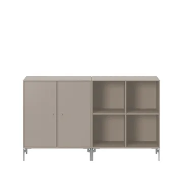 Pair sideboard - truffle 141, χρωμολαμέ πόδια - Montana