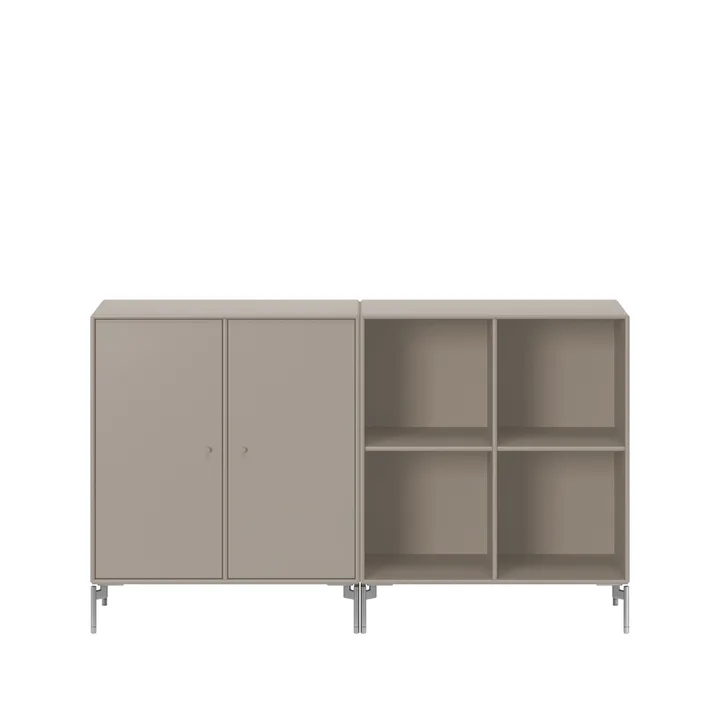 Pair sideboard - truffle 141, χρωμολαμέ πόδια - Montana