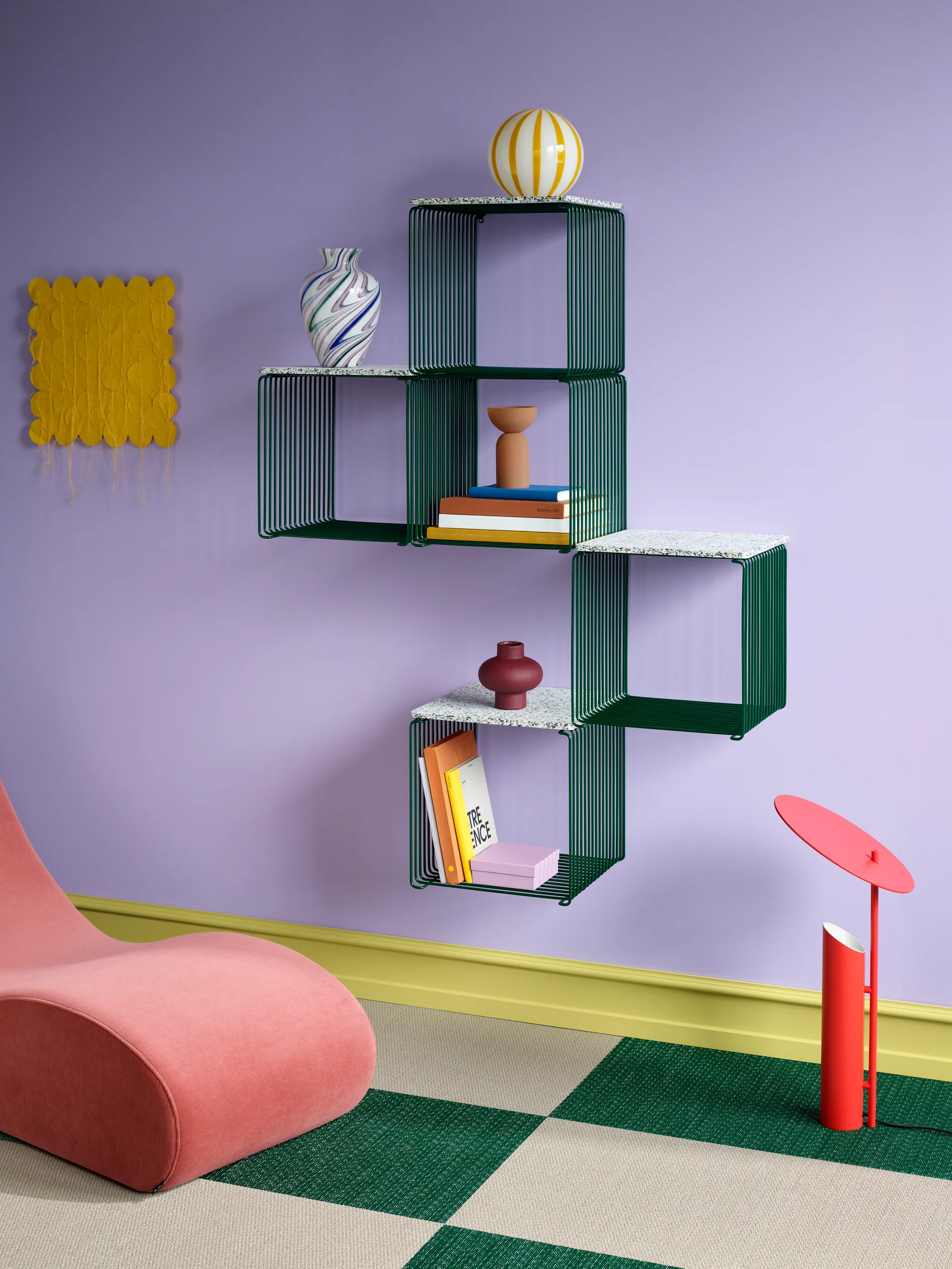 Panton Wire Single ράφι 34,8x34,8x34,8 εκ., Pine Montana