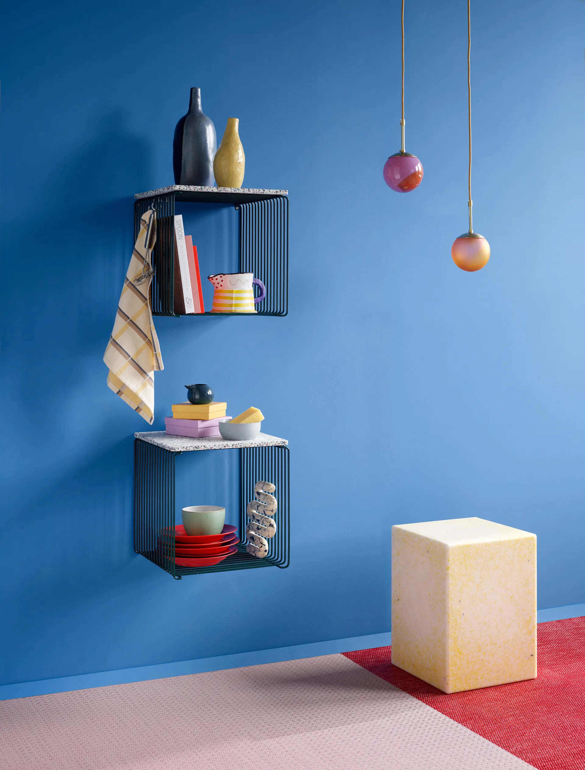 Panton Wire Single ράφι 34,8x34,8x34,8 εκ., Pine Montana