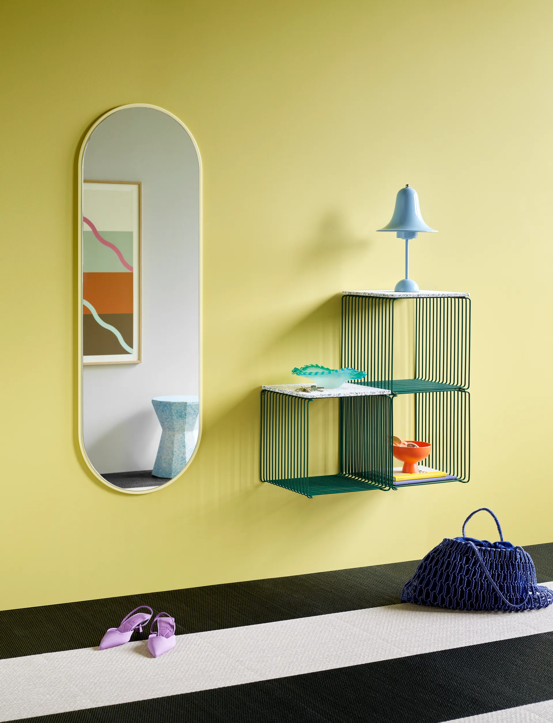 Panton Wire Single ράφι 34,8x34,8x34,8 εκ., Pine Montana