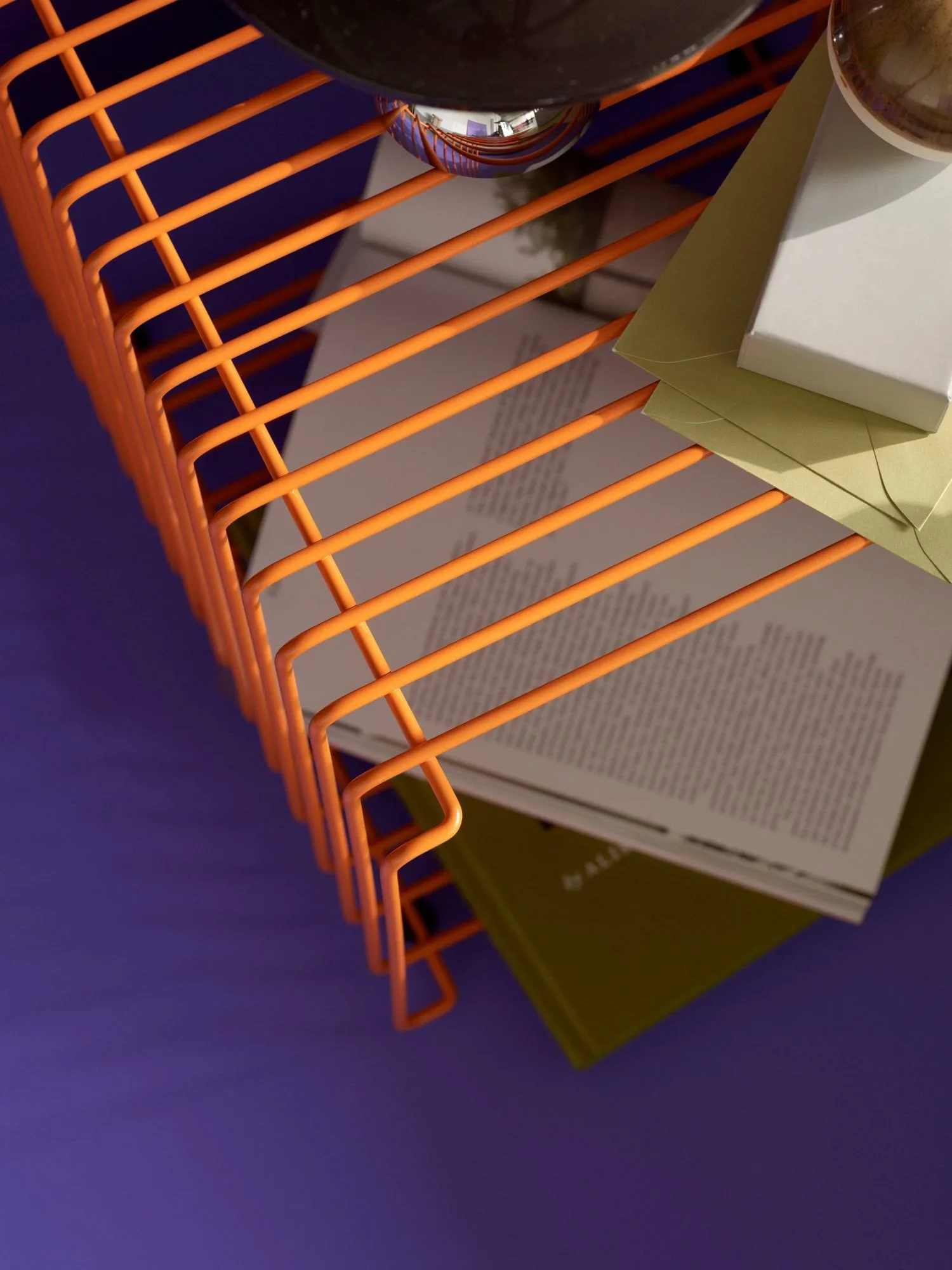 Panton Wire Single ράφι 34,8x34,8x34,8 εκ., Tangerine Montana