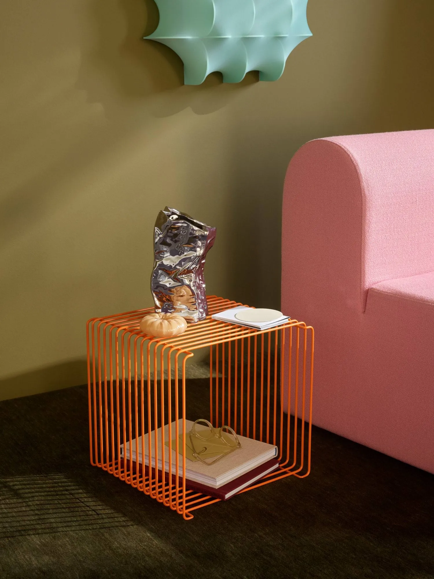 Panton Wire Single ράφι 34,8x34,8x34,8 εκ., Tangerine Montana